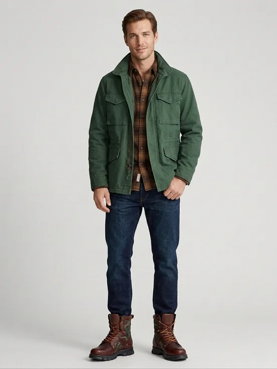 Polo Ralph Lauren | Heritage Dennison Camo Quilted Leather Lug Sole Boots | 8.5 - Picture 3 of 16